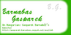 barnabas gasparek business card